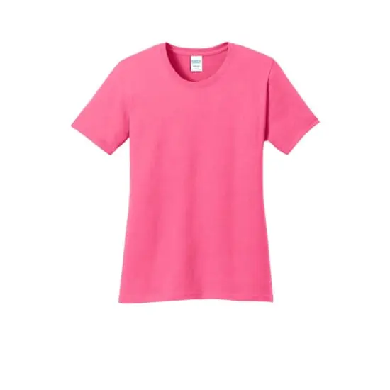 Port & Company® Colors Core Cotton Ladies T-Shirt Neon Pink {1}