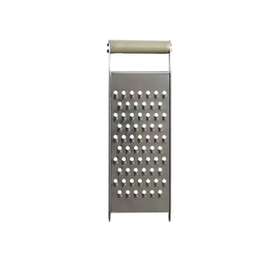 Hello Honey&reg; 9.75" Stainless Steel Grater with Taupe Enameled Mango Wood Handle {1}