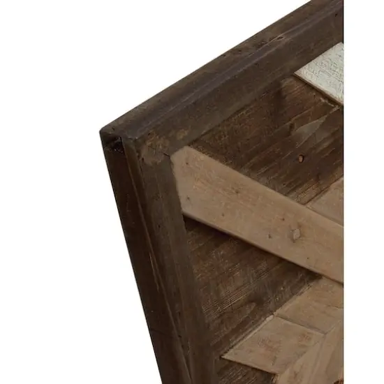 48" Brown Farmhouse Abstract Wood Wall Decor {4}