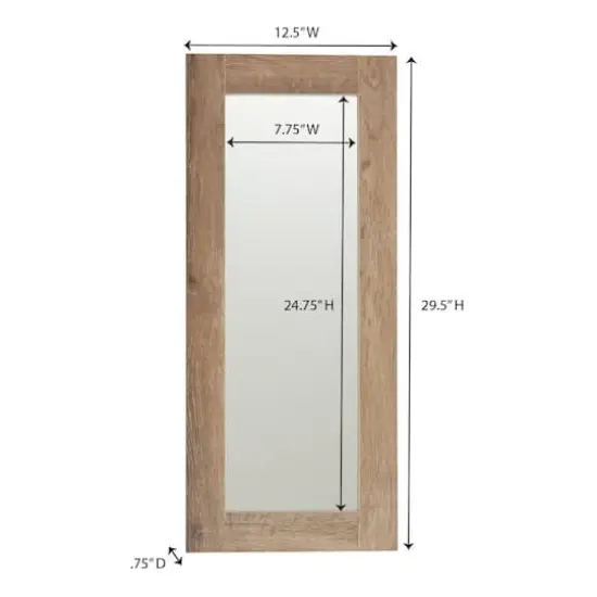 Household Essentials 29.5" x 12.5" Rectangular Wall Mirror Ashwood {5}