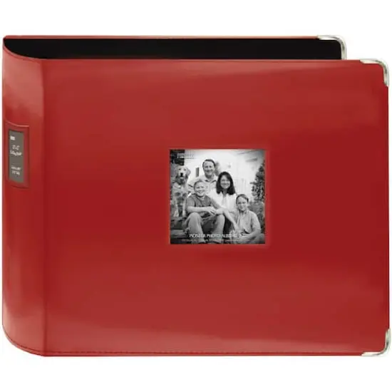 Pioneer&reg; Extra Large 3-Ring Sewn Leatherette Album, 12" x 12" Red {1}