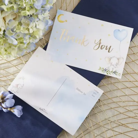 Kate Aspen&reg; Blue Elephant Baby Shower Invitation & Thank You Card Bundle {5}