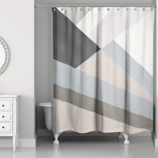 Abstract Geometric 71" x 74" Shower Curtain {3}