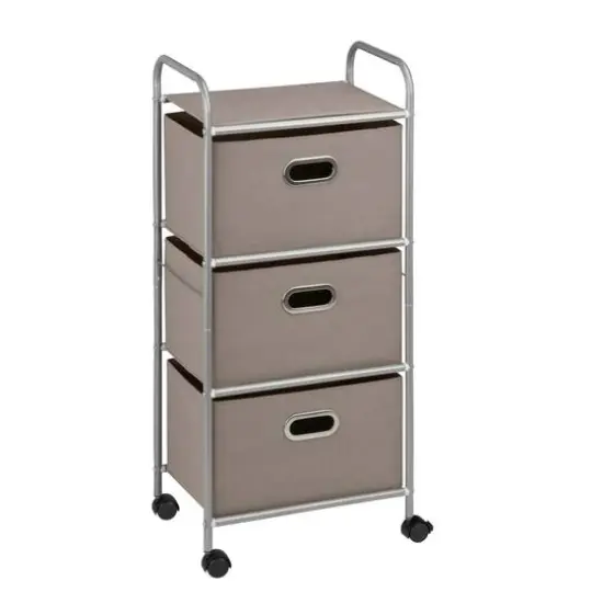 Honey Can Do Gray 3-Drawer Rolling Cart {1}