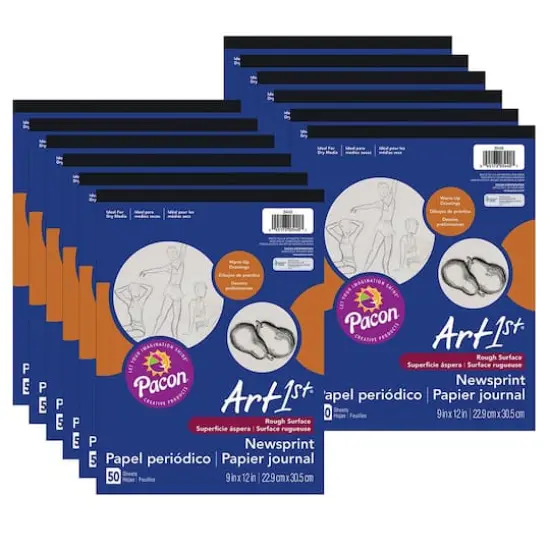 UCreate&reg; White Newsprint Pad Pack, 9'' x 12'' {1}