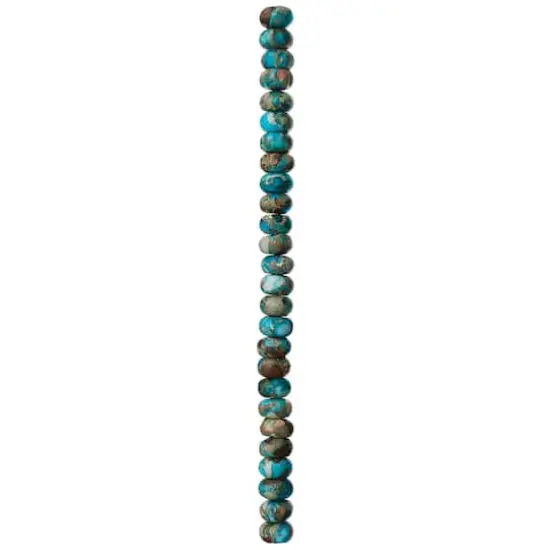 Bead Landing&reg; Aqua Serpentine Rondelle Beads, 8mm {4}