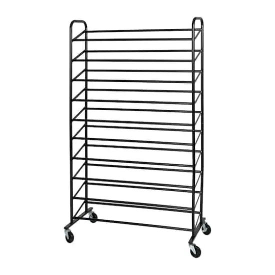 Honey Can Do 50-Pair Black Rolling Shoe Storage {4}