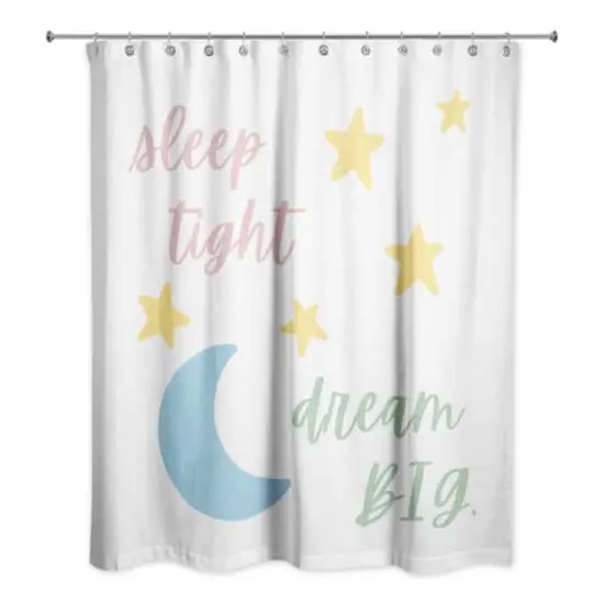 Sleep Tight Dream Big Distress 71" x 74" Shower Curtain {3}