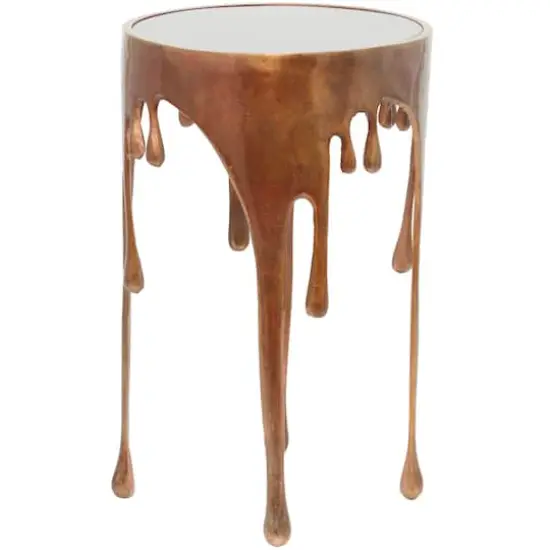 25" Bronze Melting Drip Design Accent Table  {7}