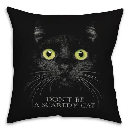 Scaredy Cat Spun Poly Throw Pillow {1}