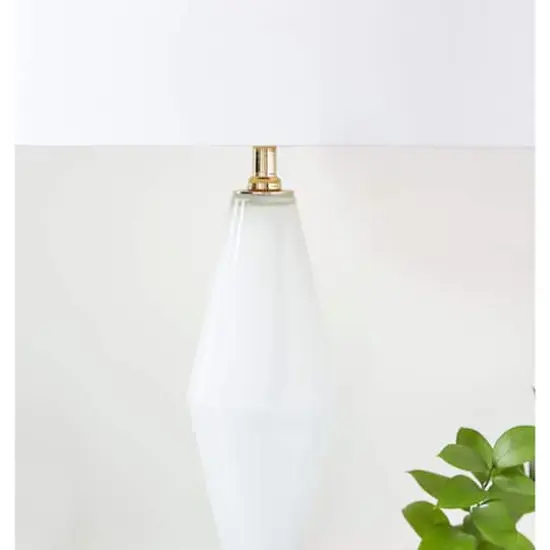 31" Gold Glass Transitional Table Lamp {5}