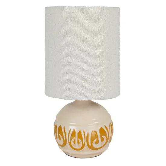 Hello Honey&reg; 15.75" Yellow & Cream Sunlit Embossed Stoneware Table Lamp, 2ct. {1}
