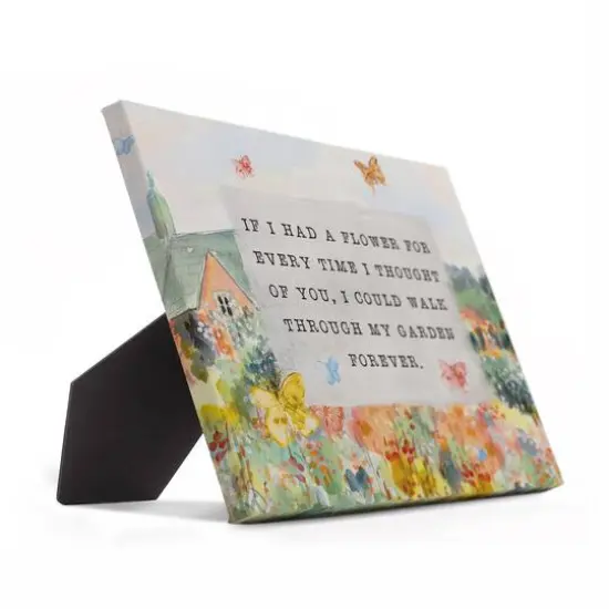 If I Had a Flower Garden Tabletop Canvas Art {3}