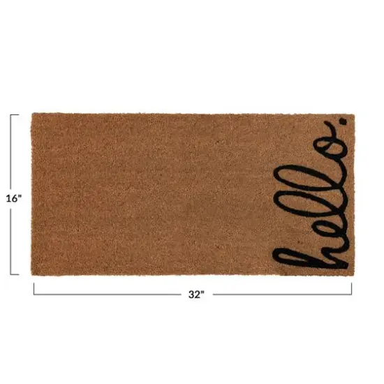 Hello Honey&reg; Black & Brown Hello Natural Coir Doormat {4}