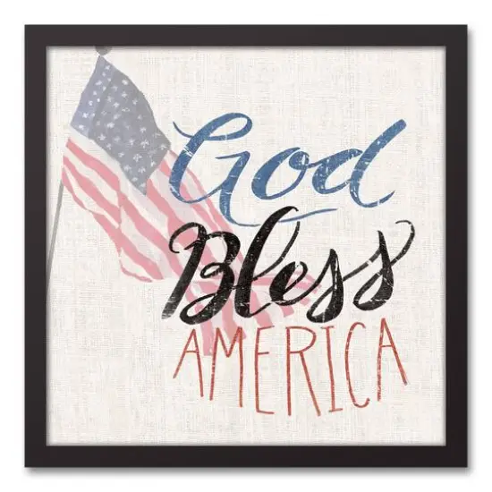 God Bless America Black Framed Canvas {1}