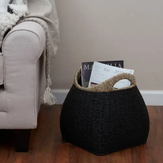Household Essentials Black Basket with Handles {6}