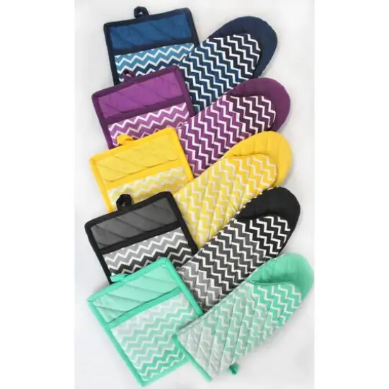 Yellow Chevron Kitchen Set {5}