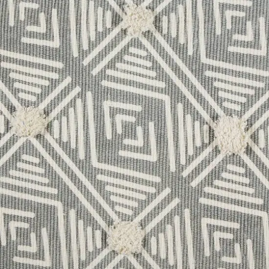 DII&reg; Diamond Printed Off-White Hand-Loomed Shag Rug Runner 2ft. x 6ft. Gray Diamond {5}