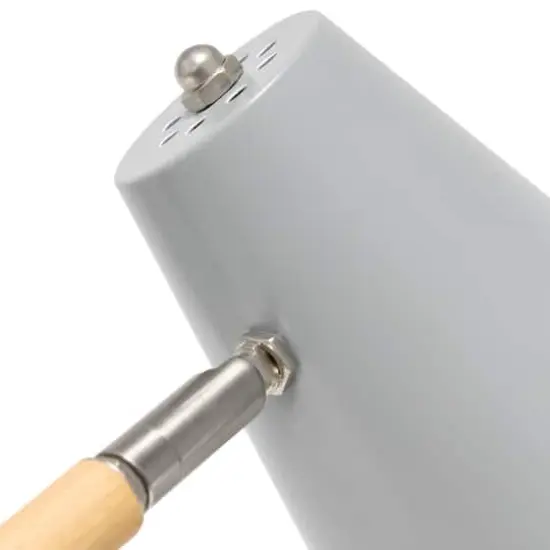 Simple Designs 16.7" Wooden Pivot Desk Lamp Matte Gray and Wood {7}