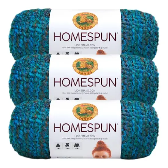 3 Pack Lion Brand&reg; Homespun&reg; Yarn Lagoon {1}