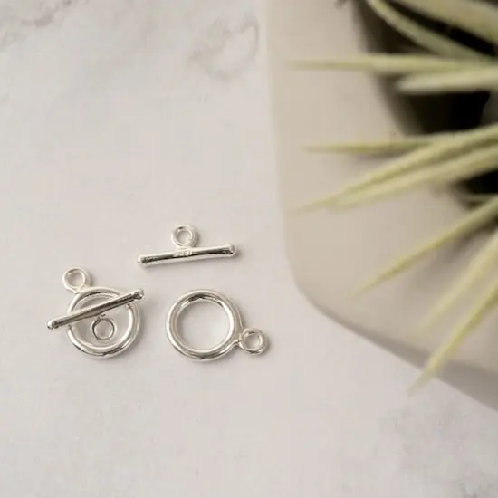 13mm Sterling Silver Round Toggle Clasps by Bead Landing™ {4}