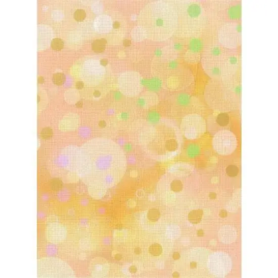 Designer Printed Orange with Multicolor Dots 18 Count Aida Canvas  {1}