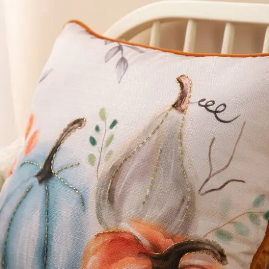 Glitzhome&reg; Faux Burlap Pumpkin Pillow Cover {14}