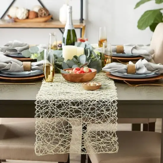 DII&reg; 72" Woven Paper Table Runner Off White {6}