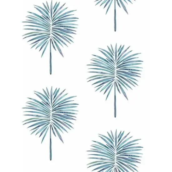 RoomMates Cat Coquillette Fun Fronds Peel & Stick Wallpaper Blue/White {1}