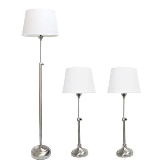 Lalia Home Brushed Nickel Extendable Lamp Set {1}