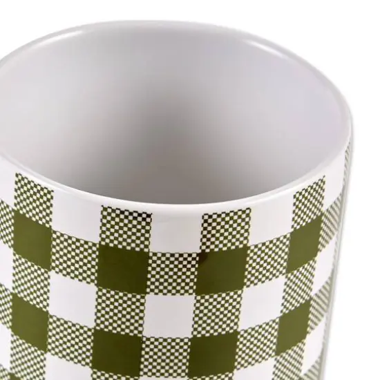 DII&reg; Buffalo Check Ceramic Canister Set Green and White {7}