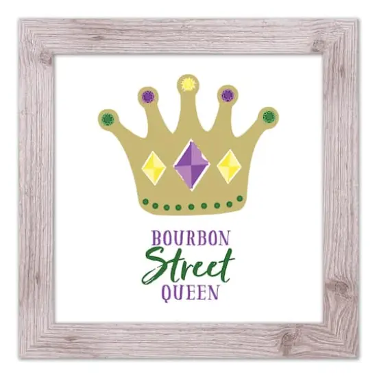 Bourbon Street Queen Crown Western White Framed Print {1}