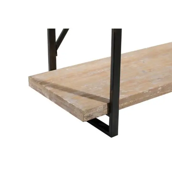 Brown Wood & Metal Industrial Shelving Unit {6}