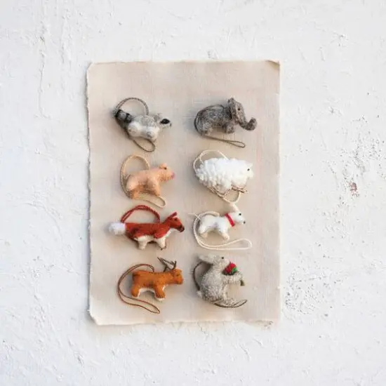 Hello Honey&reg; 8 Pack 2" Animal Wool Felt Ornaments {3}