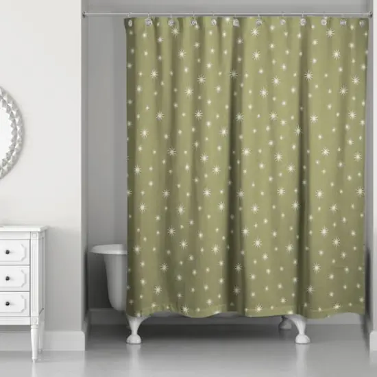 Green Twinkle Shower Curtain {3}