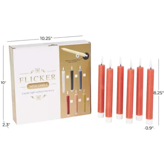 8" Flameless Wax Candles with Remote Control, 6ct. Red {9}