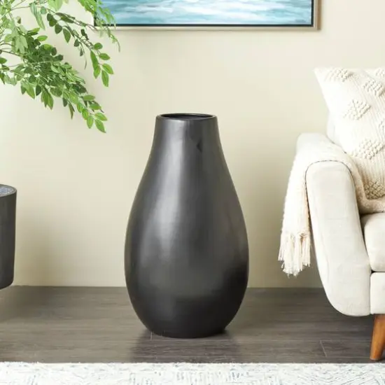 27.5" Ceramic Minimalistic Floor Vase Black {3}
