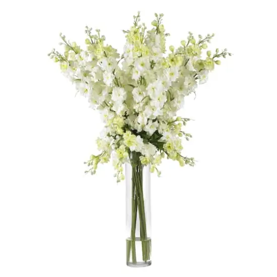 3ft. Delphinium Arrangement in Glass Vase {1}