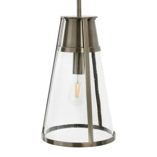 Hello Honey&reg; Robert Stevenson Lighting Jaxon Metal & Seedy Glass Ceiling Light Brushed Nickel {7}