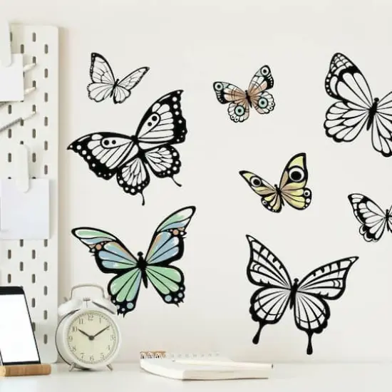 RoomMates Color Your Own Butterflies Peel & Stick Wall Decals {3}