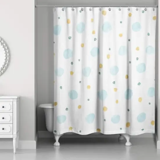 Cute Dots Shower Curtain Blue {3}