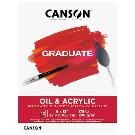 Canson&reg; Graduate Foldover Oil & Acrylic Pad, 9" x 12" {1}