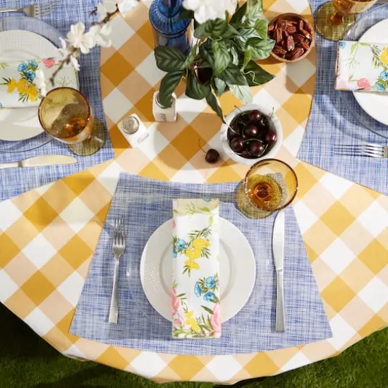 DII&reg; Tweed Wedge Table Placemats, 6ct. Blue {5}