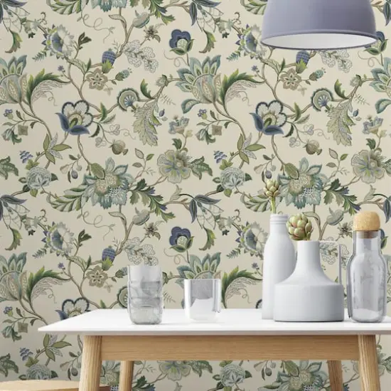 Surface Style Brissac Peel & Stick Wallpaper Blue Bonnet {6}