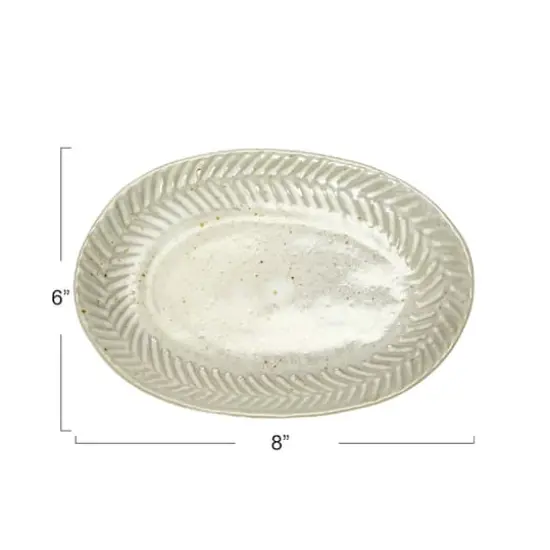 Hello Honey&reg; White Reactive Glaze Debossed Stoneware Plate Set {6}
