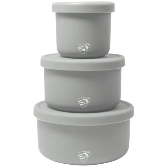 Silipint&reg; 3-Piece Silicone Lidded Bowl Set Moonstone {1}
