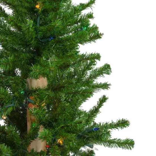 3ft. Pre-Lit Alpine Artificial Christmas Tree, Multicolor Lights {6}