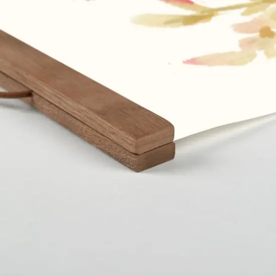 Fall Watercolor Wildflowers Teak Hanging Canvas {3}