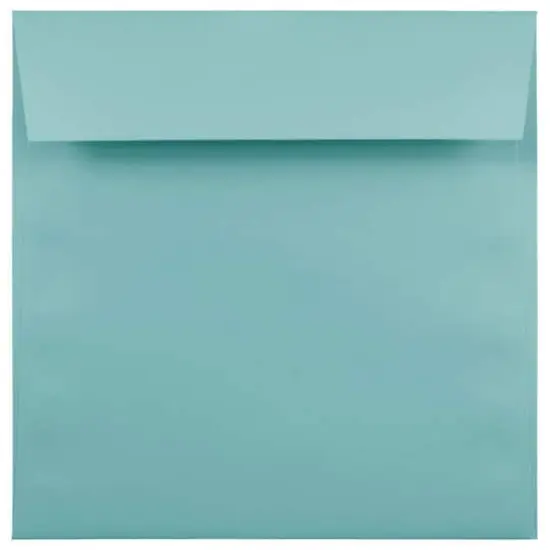 JAM Paper 8.5" x 8.5" Aqua Blue Square Booklet Invitation Envelopes, 25ct. {1}