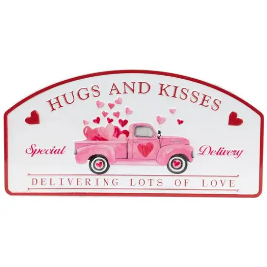 18" Hugs and Kisses Valentine's Day Wall Sign {1}